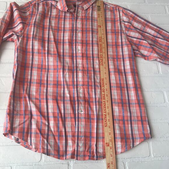 Southern Marsh Men's Pink Blue White Long Sleeve Button Down Plaid -sz M - Picture 4 of 6
